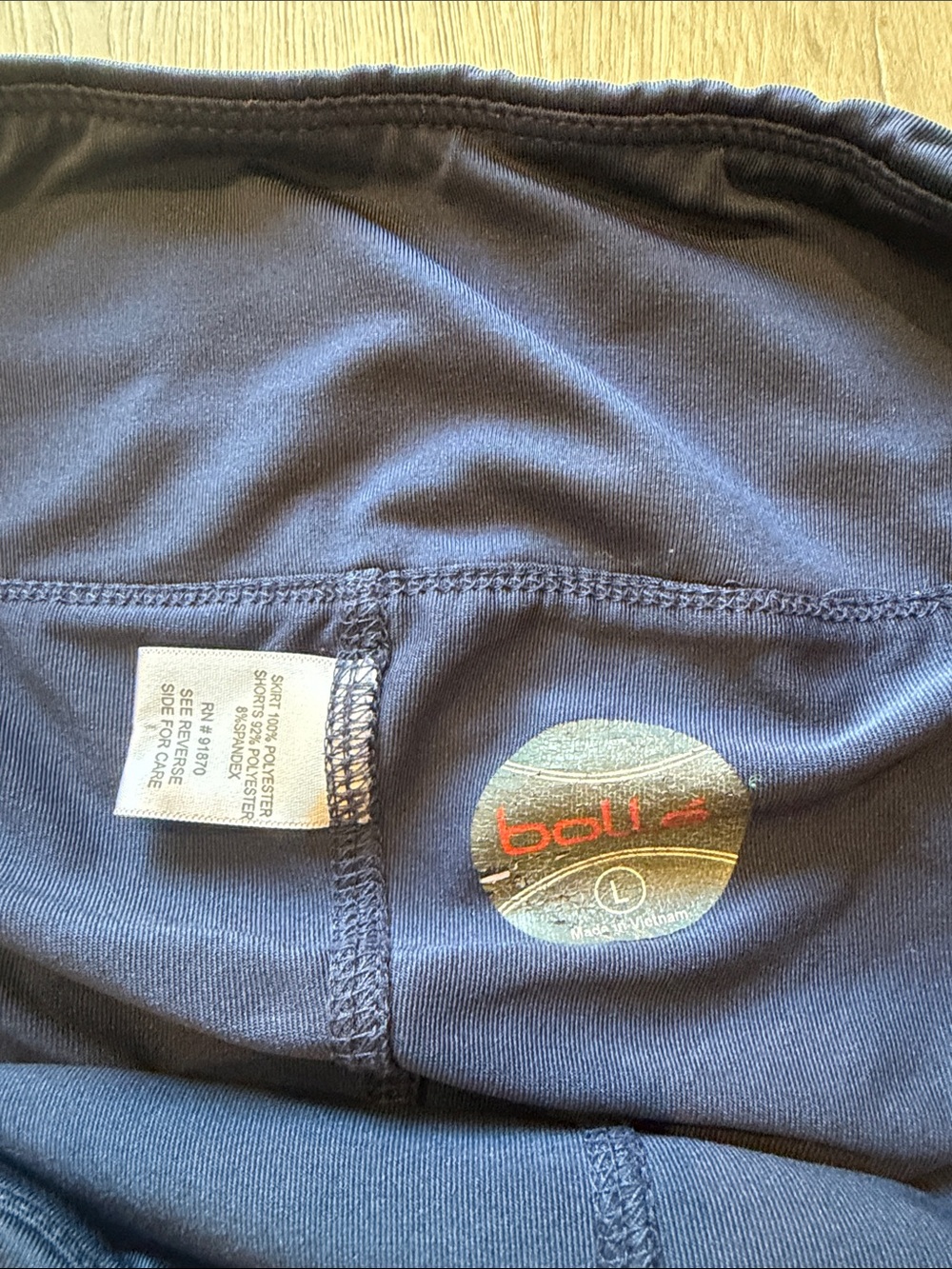 bolle Navy Blue Athletic Tennis / Running Skirt with built in shorts. - Picture 3 of 4